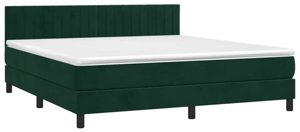Box spring postel s matrací tmavě zelená 180x200 cm samet 3141440