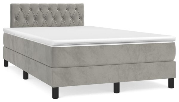 Box spring postel s matrací světle šedá 120x190 cm samet 3269855
