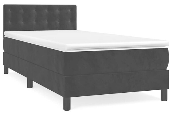 Box spring postel s matrací černá 80 x 200 cm samet 3141511