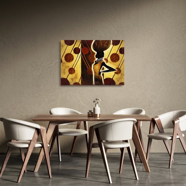 Skleněný obraz umělecké pradávné malby (70x50 cm)