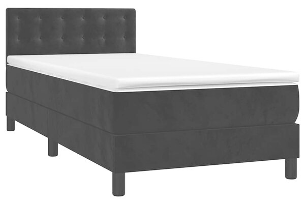 Box spring postel s matrací černá 80 x 200 cm samet 3141511