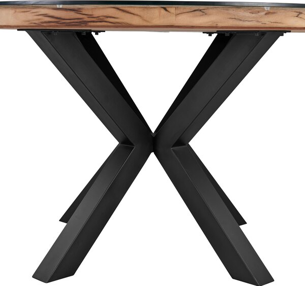 JÍDELNÍ STŮL, staré dřevo, přírodní barvy, černá, 130/130/76 cm P & B - Jídelní stoly, Online Only