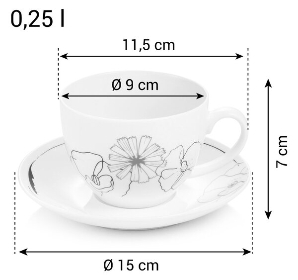 Šálek s podšálkem myCOFFEE, 2 ks, Blossoms