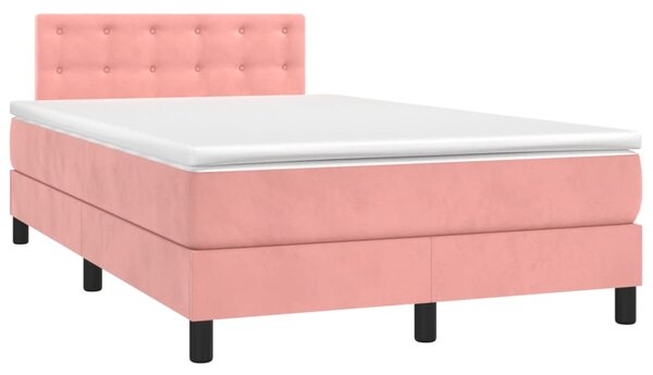 Box spring postel s matrací růžová 120 x 200 cm samet 3141538