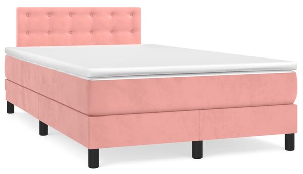 Box spring postel s matrací růžová 120 x 200 cm samet 3141538