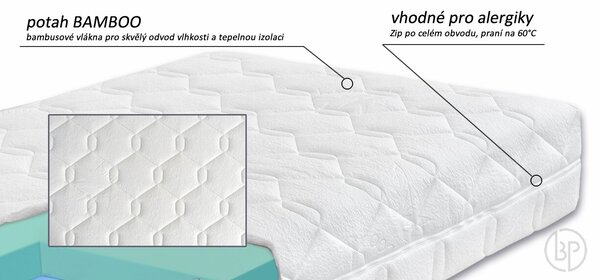 Středně tvrdá ortopedická matrace DIA RELAX HI, 22cm, 90x200cm, 130kg, studená pěna