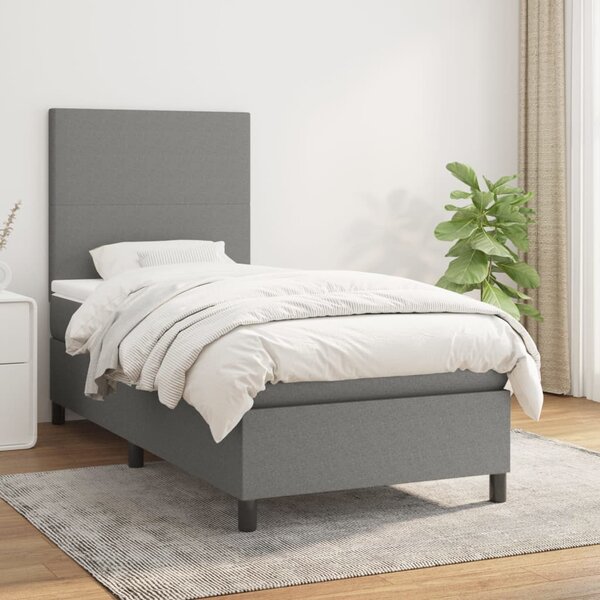 Box spring postel s matrací tmavě šedá 80 x 200 cm textil 3141570