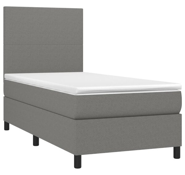 Box spring postel s matrací tmavě šedá 80 x 200 cm textil 3141570