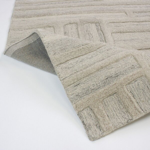 Šedobéžový ručně tkaný vlněný běhoun 80x300 cm Elva – Flair Rugs
