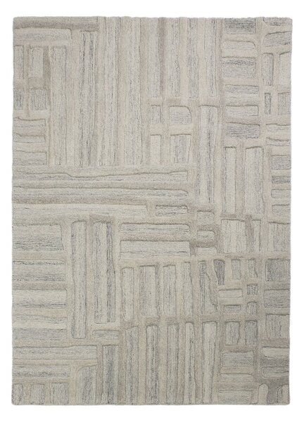 Šedobéžový ručně tkaný vlněný koberec 140x200 cm Elva – Flair Rugs
