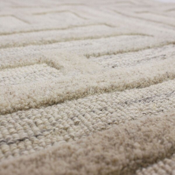 Šedobéžový ručně tkaný vlněný běhoun 80x300 cm Elva – Flair Rugs