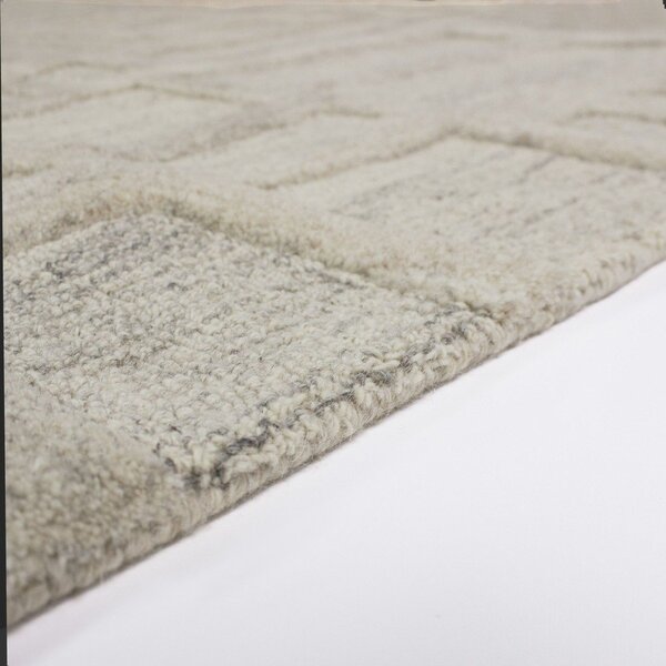 Šedobéžový ručně tkaný vlněný běhoun 80x300 cm Elva – Flair Rugs