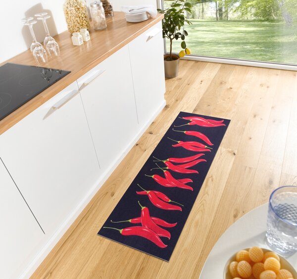 Hanse Home, Běhoun Cook & Clean 105727 Black Red, 50x150, červená, kuchyně