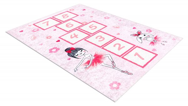 Dywany Łuszczów, Dětský kusový koberec Junior 51828.802 Ballerina pink, 80x150, růžová, dětský pokoj