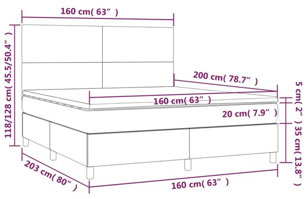 Box spring postel s matrací černá 160x200 cm umělá kůže 3142731