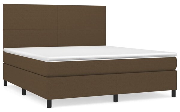 Box spring postel s matrací tmavě hnědá 180x200 cm textil 3141636