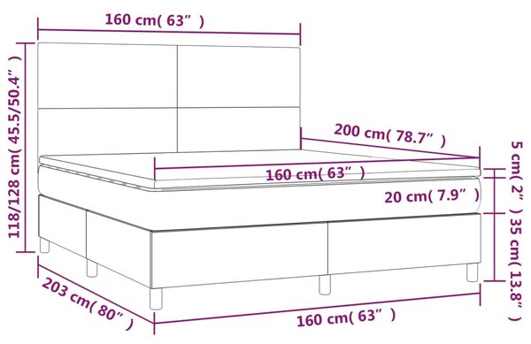 Box spring postel s matrací černá 160x200 cm textil 3142187