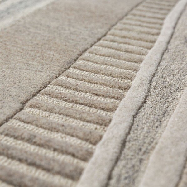 Šedobéžový ručně tkaný vlněný koberec 140x200 cm Lira – Flair Rugs
