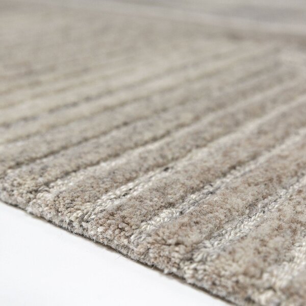 Šedobéžový ručně tkaný vlněný koberec 140x200 cm Lira – Flair Rugs