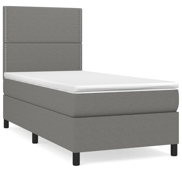 Box spring postel s matrací tmavě šedá 90x190 cm textil 3141658