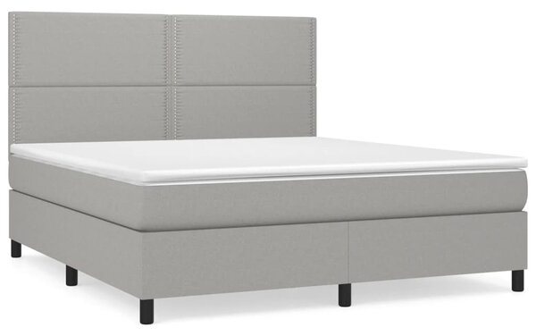 Box spring postel s matrací světle šedá 180 x 200 cm textil 3141713