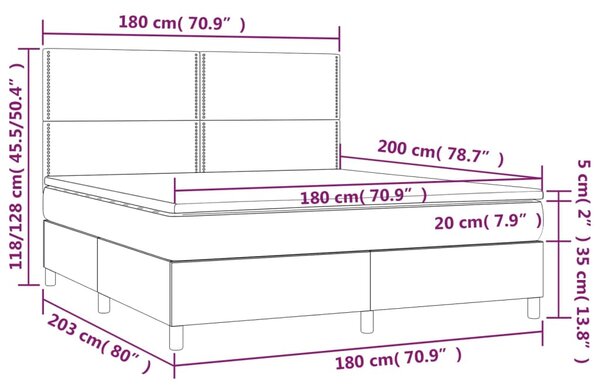 Box spring postel s matrací černá 180x200 cm textil 3142275