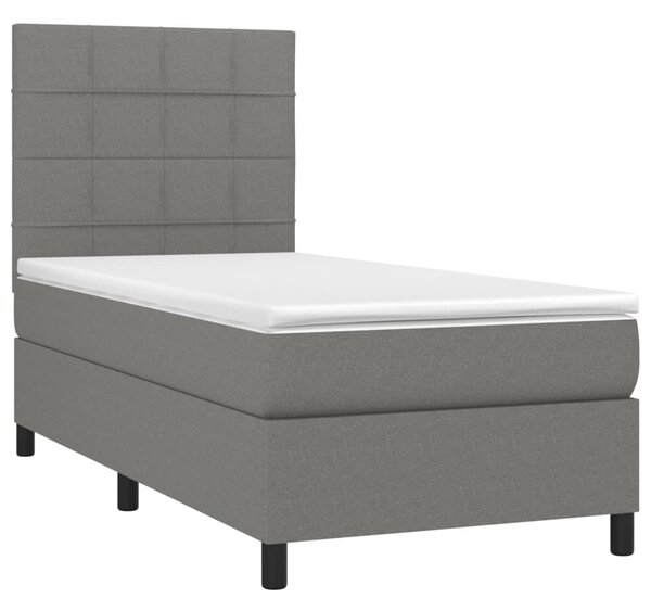 Box spring postel s matrací tmavě šedá 80 x 200 cm textil 3141730