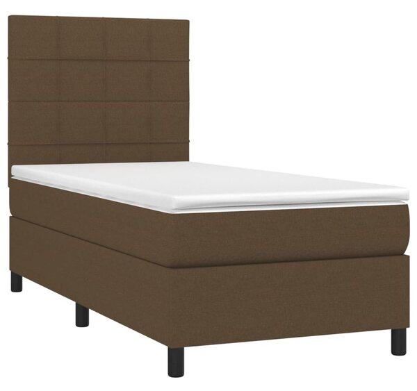 Box spring postel s matrací tmavě hnědá 80x200 cm textil 3141732