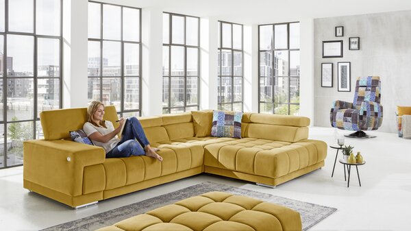 ROHOVÁ SEDAČKA, textil, žlutá Beldomo Speed - Sedací soupravy