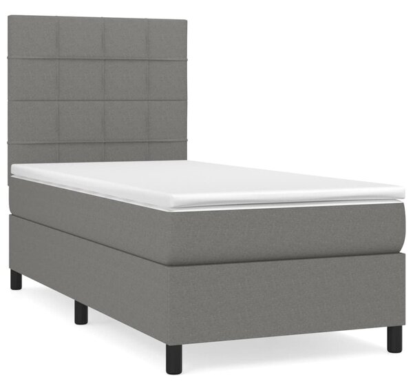 Box spring postel s matrací tmavě šedá 80 x 200 cm textil 3141730
