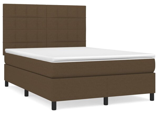 Box spring postel s matrací tmavě hnědá 140x190 cm textil 3141772