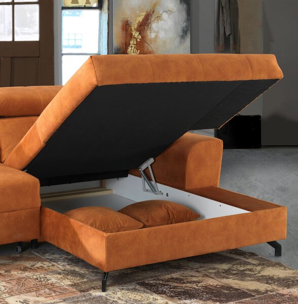 ROHOVÁ SEDAČKA, textil, oranžová Carryhome - Sedací soupravy