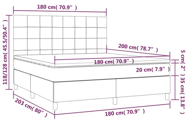 Box spring postel s matrací taupe 180x200 cm textil 3141797