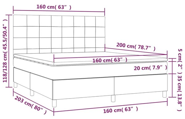 Box spring postel s matrací černá 160x200 cm textil 3142347