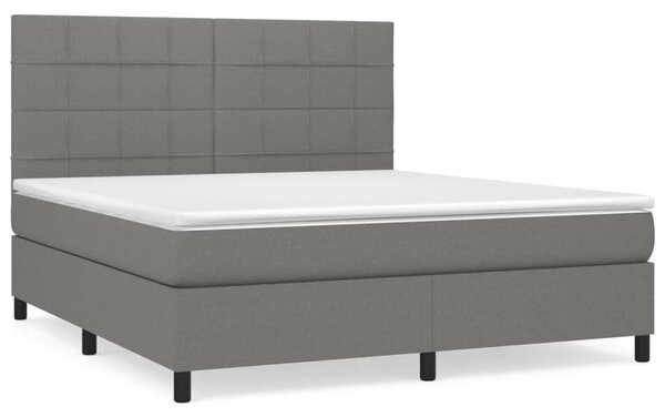 Box spring postel s matrací tmavě šedá 160x200 cm textil 3141786