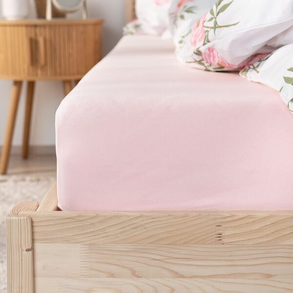 Goldea jersey elastické prostěradlo - pastelově růžové 120 x 200 cm