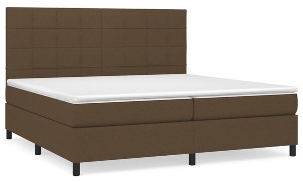 Box spring postel s matrací tmavě hnědá 200x200 cm textil 3141804