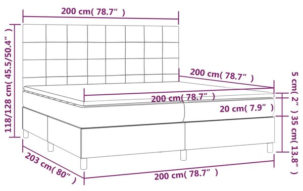 Box spring postel s matrací modrá 200x200 cm textil 3141807