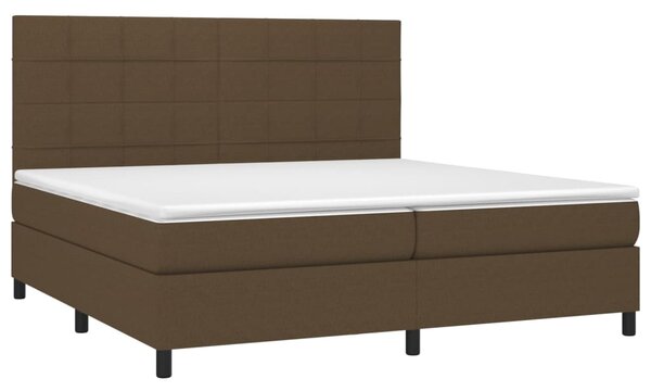 Box spring postel s matrací tmavě hnědá 200x200 cm textil 3141804