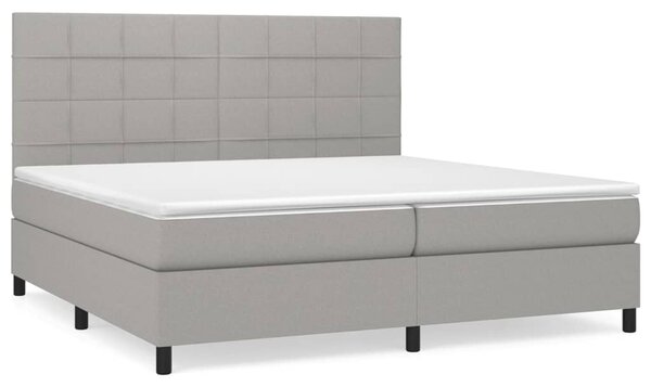 Box spring postel s matrací světle šedá 200 x 200 cm textil 3141801