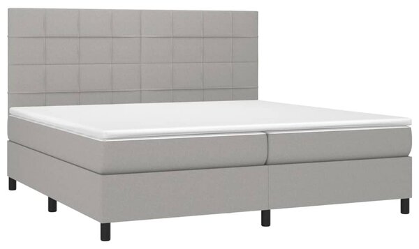 Box spring postel s matrací světle šedá 200 x 200 cm textil 3141801