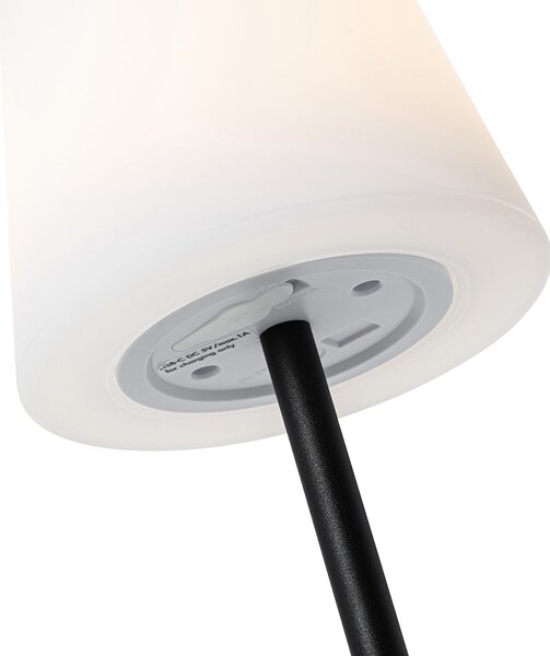Sada 2 černých dobíjecích stolních lamp 40 cm IP54 - Jude