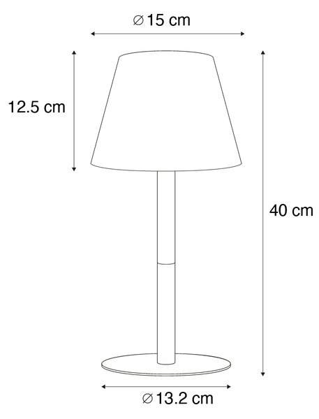 Stolní lampa bílá dobíjecí vč. LED a stmívače IP54 - Jude
