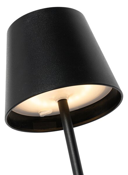 Sada 2 stolních lamp černých se stmívačem a dobíjecí - Murdock