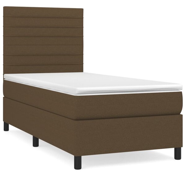 Box spring postel s matrací tmavě hnědá 80x200 cm textil 3141812