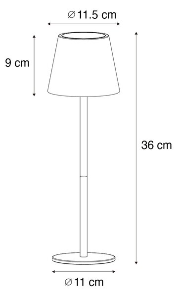 Sada 2 stolních lamp černých se stmívačem a dobíjecí - Murdock