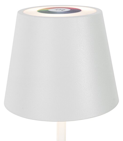 Sada 2 stolních lamp bílých se stmívačem a dobíjecím RGBW - Murdock