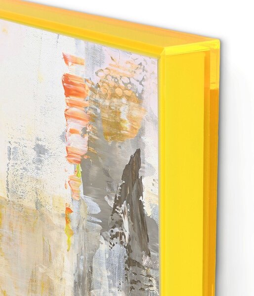 Tištěné/s ručně malovanými prvky obrazy v sadě 2 ks s rámem/na plátně 41,5x41,5 cm New Age Yellow – Malerifabrikken