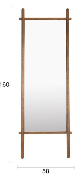 Stojací zrcadlo s dřevěným rámem 58x160 cm Solene – White Label