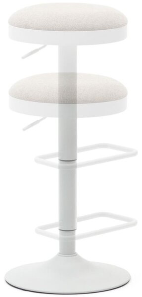 Béžová čalouněná barová židle Kave Home Zaib 63-84 cm